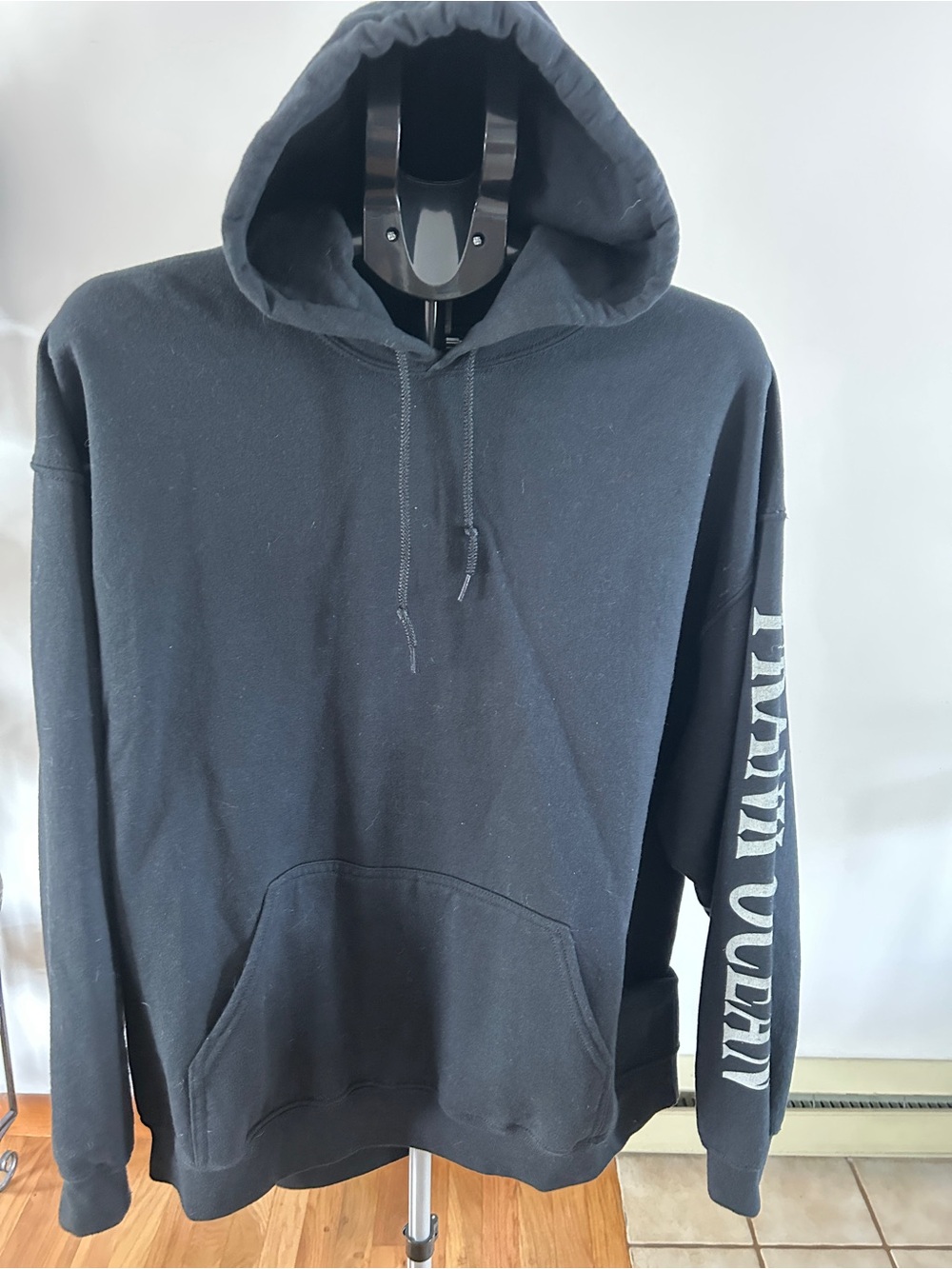 Frank Ocean Gildan Black Pullover Hoodie with Sleeve Text